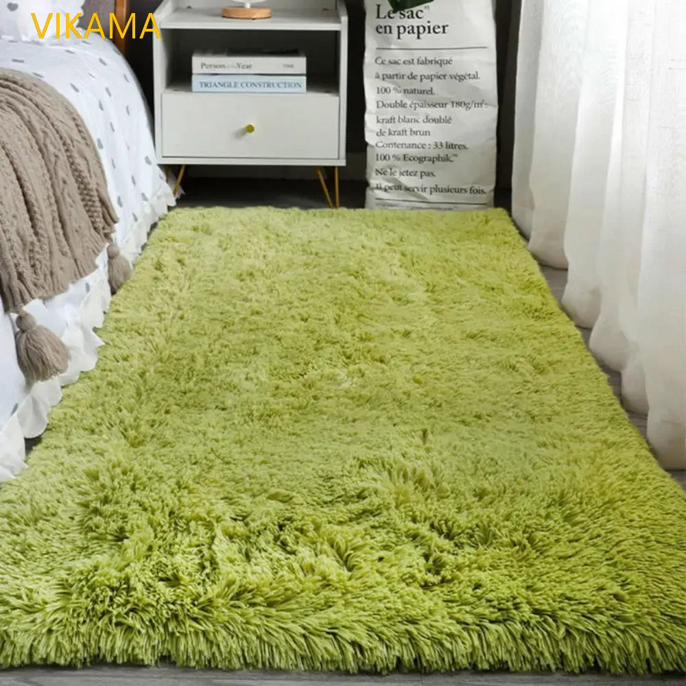 Modern Silk Wool Carpet - Soft Non-Slip Area Rug for Living Room & Bedroom