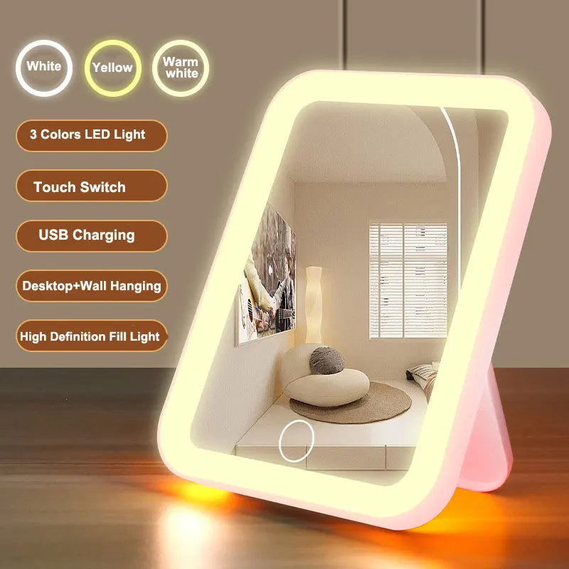 LED Vanity Mirror - Touch Screen Makeup Mirror with 3 Colour Lights