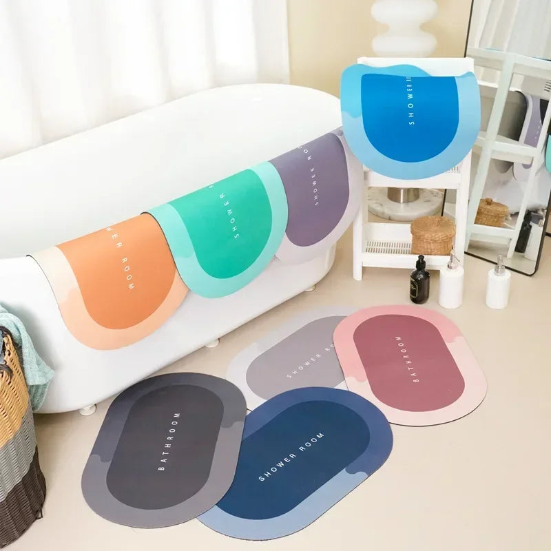 Microfibre Bath Mat - Super Absorbent Non-Slip Bathroom Rug