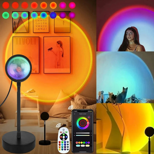 Smart Sunset Projection Lamp - RGB LED Night Light with App Control | YzzYzz