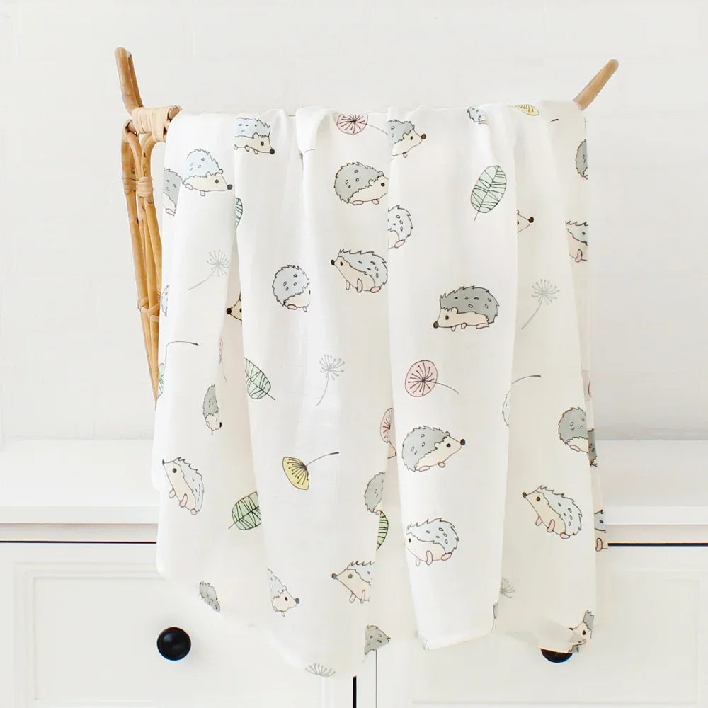 Bamboo Muslin Swaddle Blanket - Organic Cotton Baby Wrap (120x120cm)