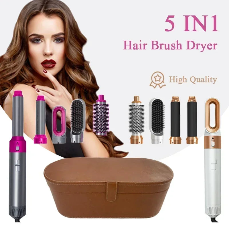 5-in-1 Hair Dryer Brush - Hot Air Styling Tool with Negative Ions | XMSJ