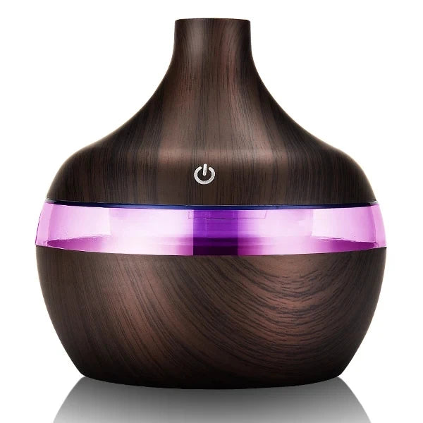 Mini Humidifier - Ultrasonic Aroma Diffuser with Wood Grain Design | Suncolourful